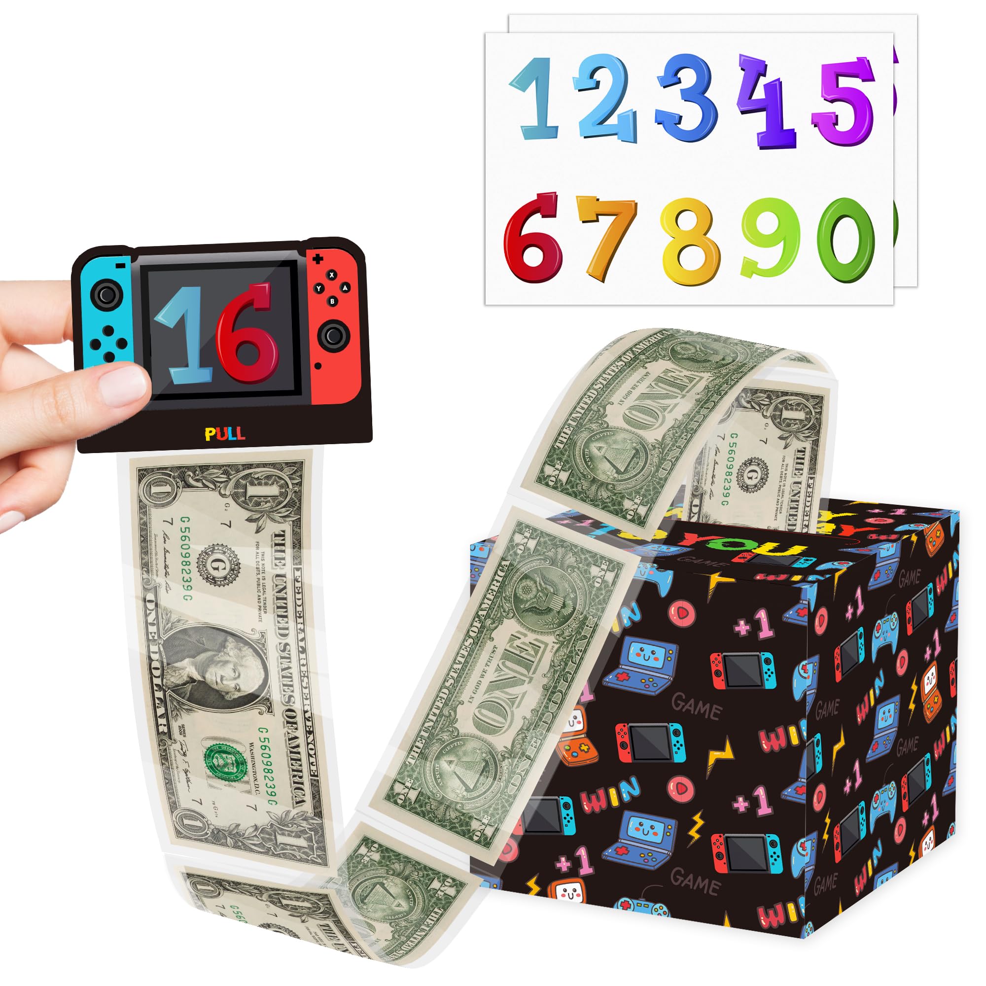 100Pcs Transparent Money Pull Gift Bags - Fun Birthday Cash Gift Set for Gamers & Game Lovers - Perfect for Surprise Money Gifts, Parties & Special Occasions - Great Birthday Present for Women & Men