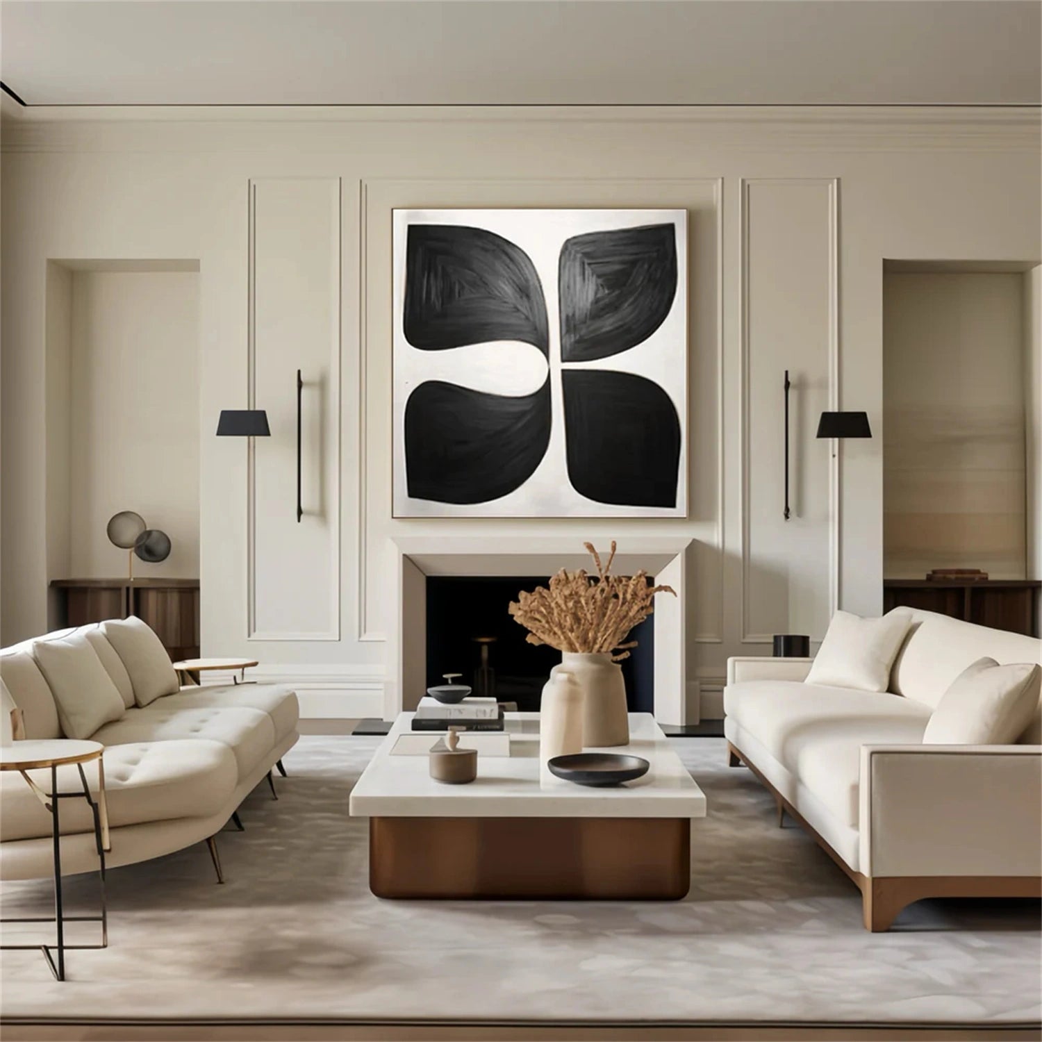 Abstract Tranquility Wall Art Print #WS224 - Modern Home Decor for Living Room, Bedroom & Office - Calming Abstract Painting for Meditation Spaces & Zen Interiors