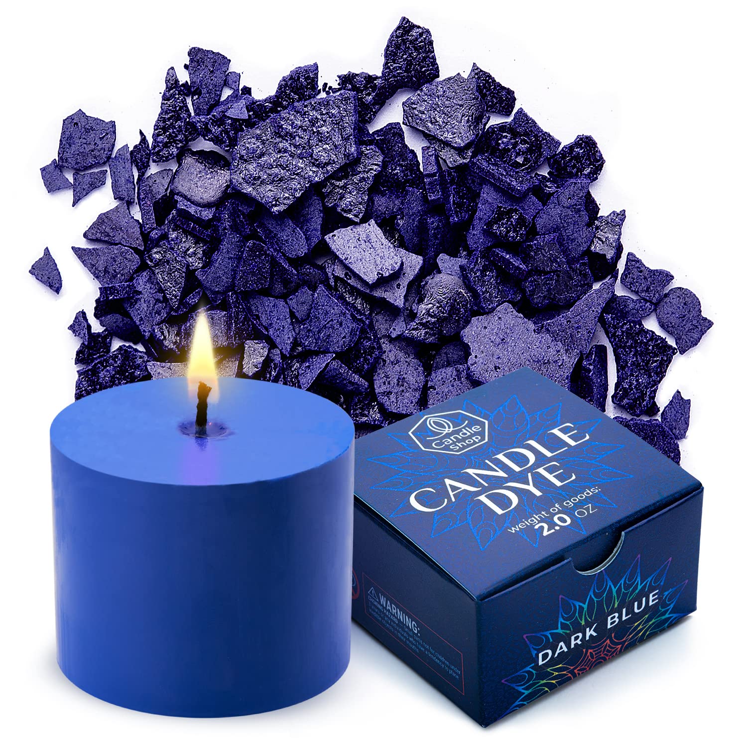 Dark Blue 2 oz Candle Wax Dye Chips - Premium Candle Making Supplies for DIY Soy & Beeswax Candles - Perfect for Home Decor, Gifts & Aromatherapy