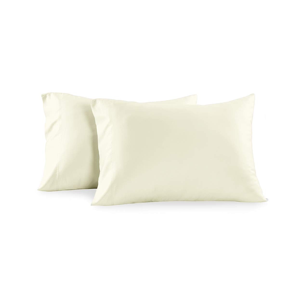 Royal Tradition 600-Thread-Count 100% Cotton Pillowcase Set of 2 - Standard/Queen Size, Ivory | Luxury Bedding for Hotels, Guest Rooms & Home Decor