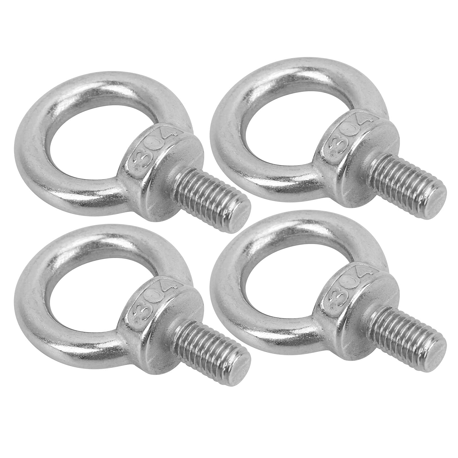 4PCS Heavy Duty Lifting Eye Screws - Industrial Grade Machinery Shoulder for Shipbuilding & Power Plants | Perfect for Rigging, Construction & Equipment Installation