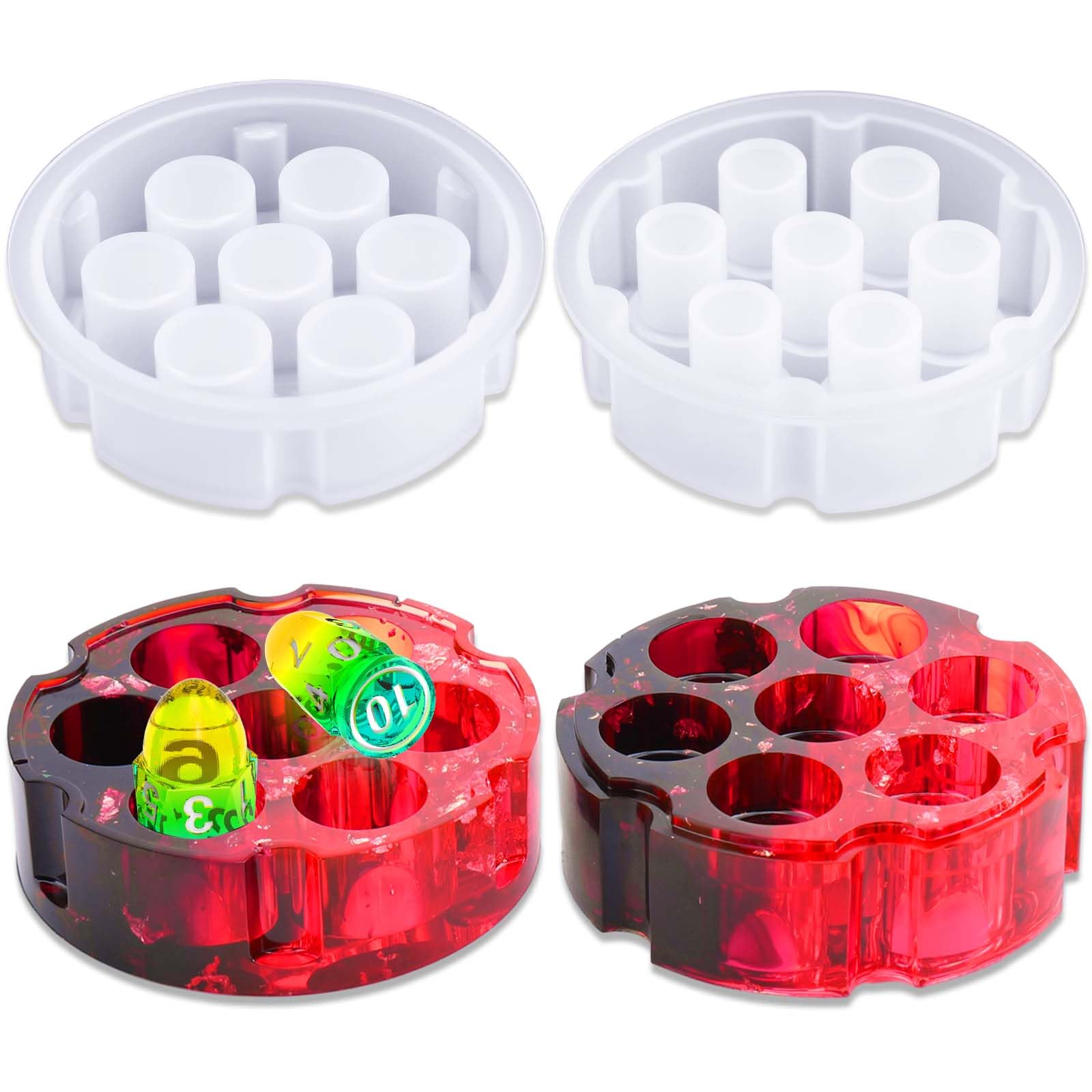 Premium Silicone Resin Molds for DND Dice Storage - Small Dice Box Molds with Lid for Resin Casting, Mini Dice Holder for Tabletop RPG Games - Perfect for D&D Players & DIY Craft Enthusiasts