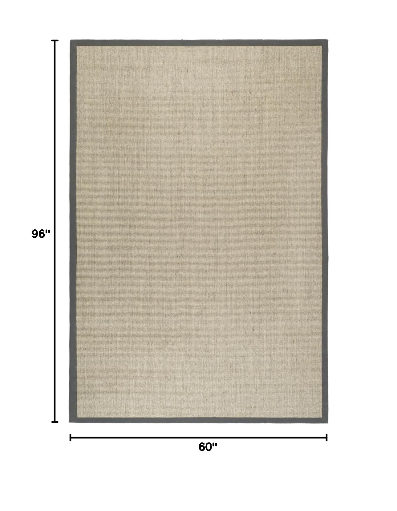 SAFAVIEH Natural Fiber Collection 5' x 8' Area Rug - Marble & Grey Sisal Border Design for Living Room & Bedroom | Easy Care, Durable for High Traffic Areas | Perfect for Home Decor, Office & Entryway (NF441B)