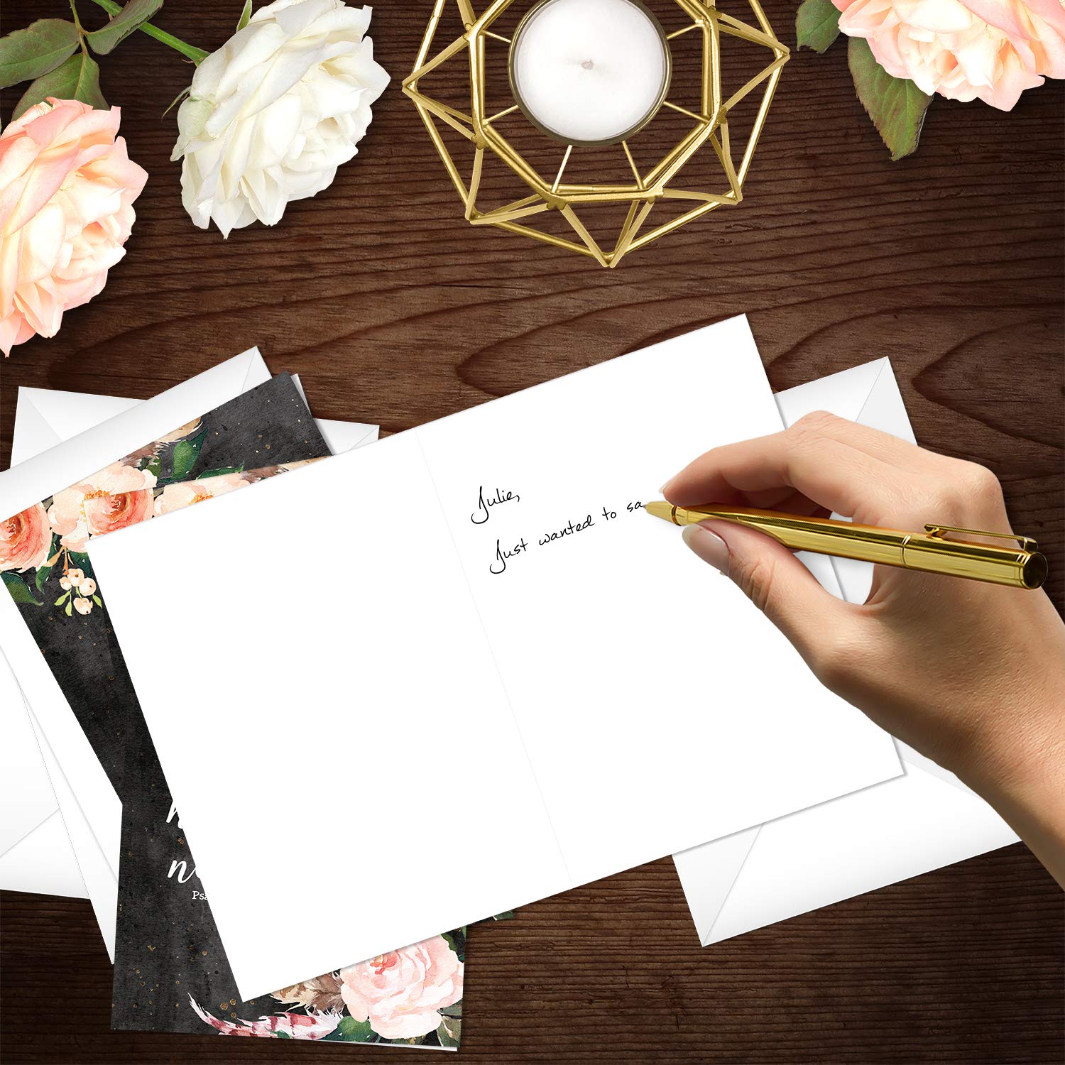 God Is Within Her She Will Not Fall Religious Note Cards - Set of 24 Floral Motivational Greeting Cards with Envelopes | Inspirational Christian Gifts for Women, Bible Study Groups & Church Events