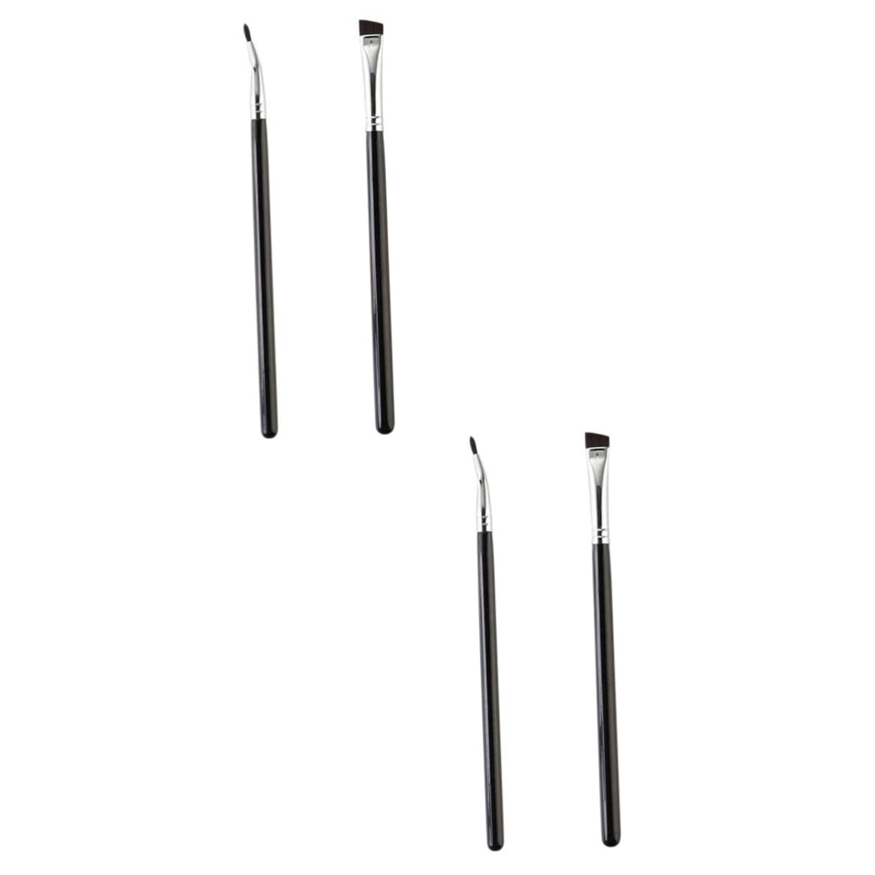 12 Pcs Thin Corner Eyeliner Brush Set - Precision Eye Makeup Brushes for Eyebrow, Mascara & Eyelash Application | Professional Fan Brush & Cover Up Wand for Flawless Makeup - Perfect for Daily Use, Salon & Travel