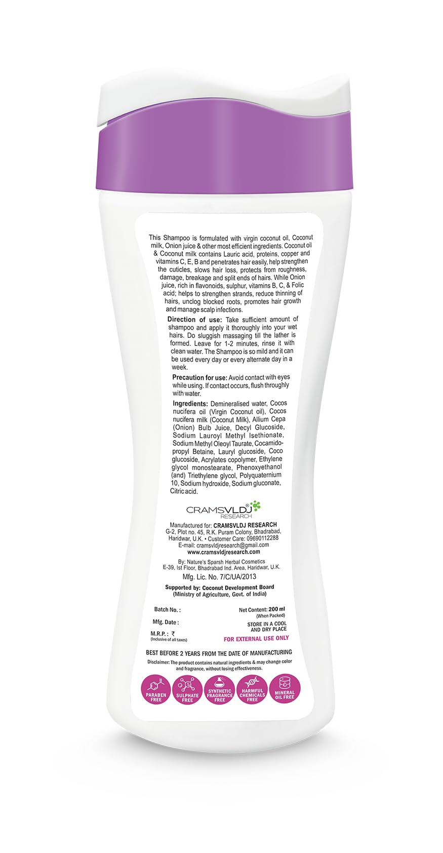 Blue Tansy Coconut Milk & Onion Juice Shampoo 200ml - Natural Hair Growth & Scalp Care - Gentle Cleansing for Dry, Damaged Hair - Perfect for Daily Use & Hair Repair