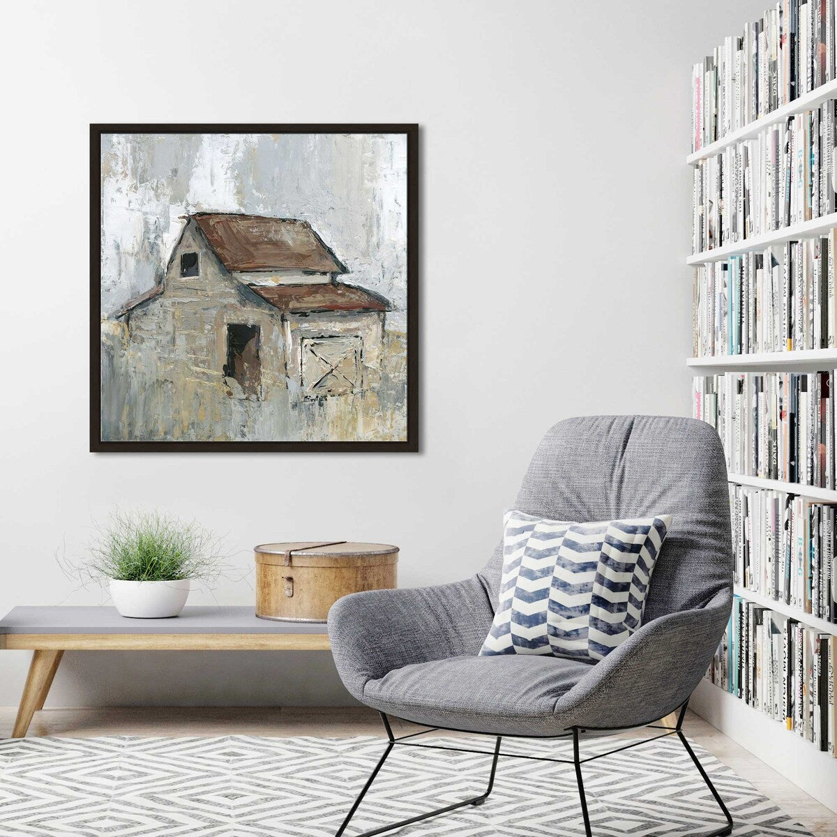 Barn at Midday by Carol Robinson - Premium Floating Canvas Wall Art Print - Perfect for Living Room, Bedroom & Office Decor