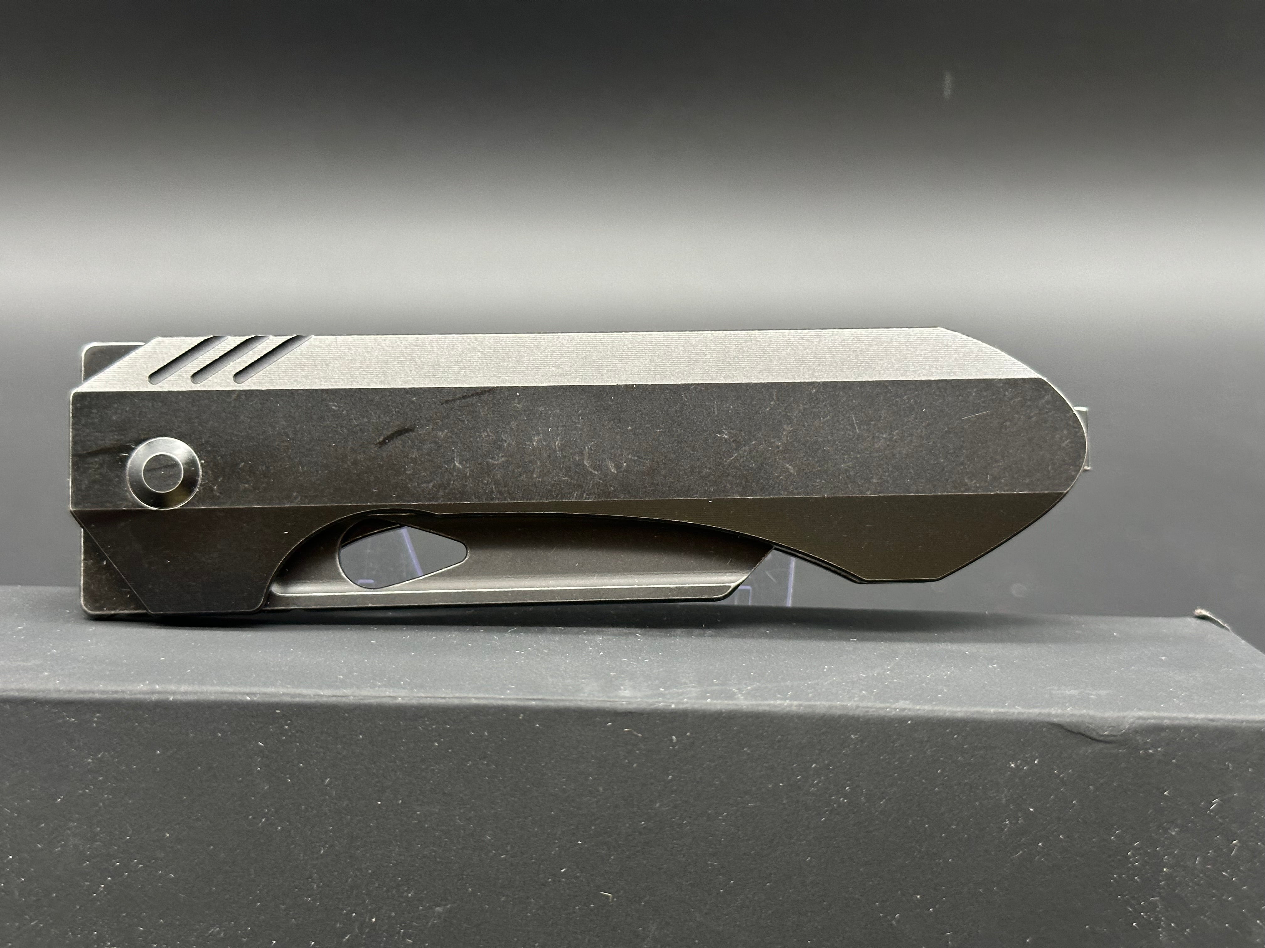 Kizer Huldra Frame Lock Knife - Black Titanium Handle, 3.2