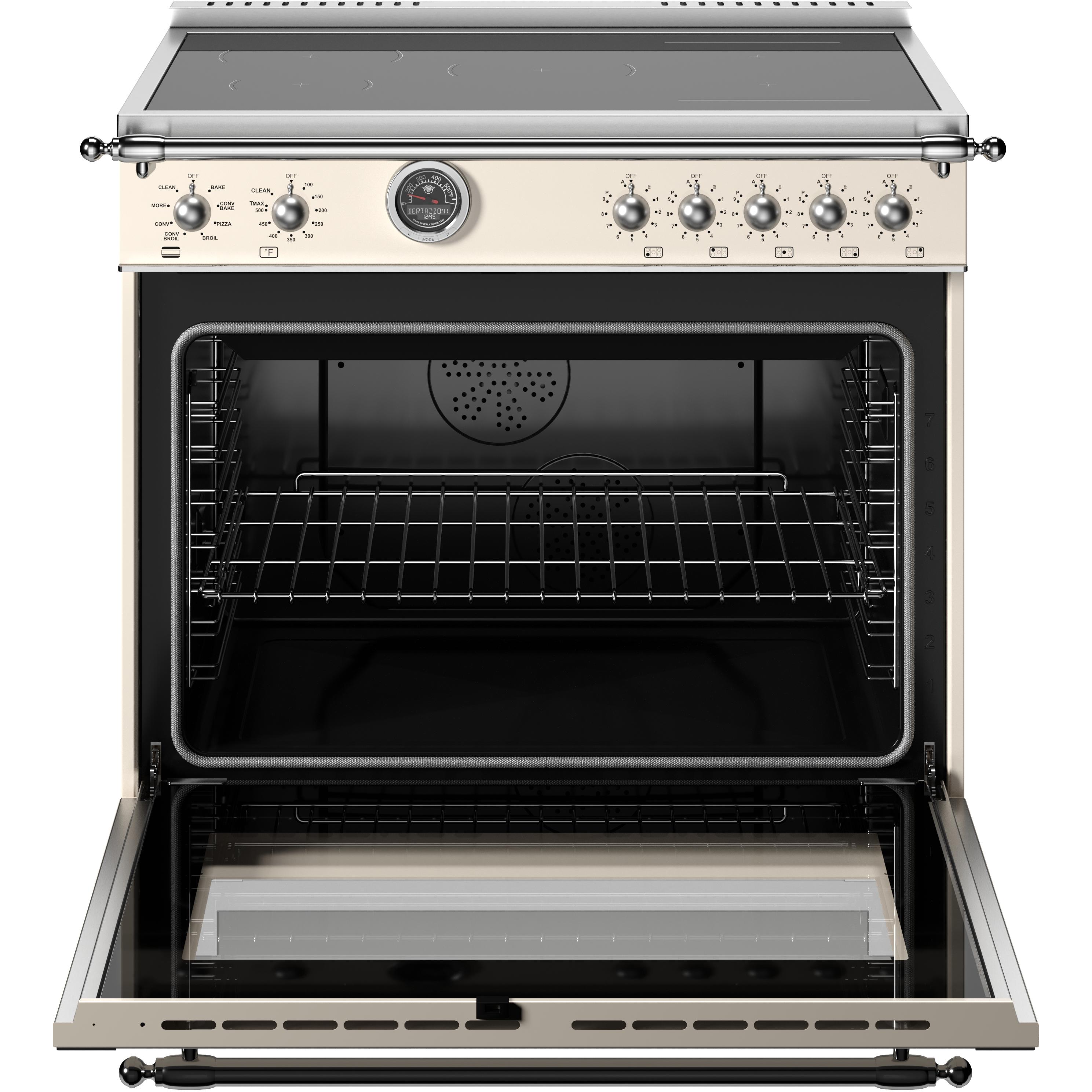 Bertazzoni HER365ICFEPAVT 36 Inch Freestanding Induction Range - Professional Italian Kitchen Appliance for Modern Home Cooking