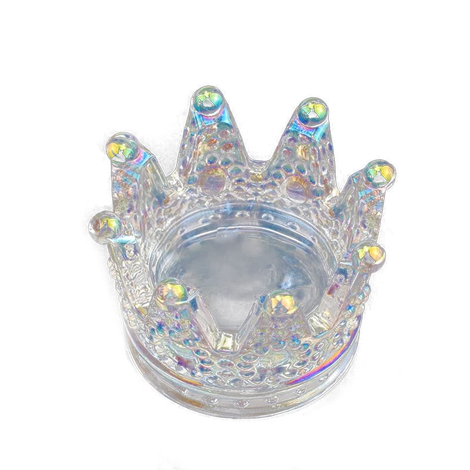 LEFUYAN Crown Shaped Nail Art Palette - 24 Color Mixing Tray for Gel Polish & Acrylic Nails | Professional Nail Design Display Board with Crystal Glass Holder | Perfect for Salon, Home Manicure & Nail Art Practice