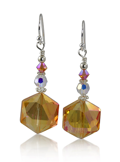 Tangerine Orange Crystal Beaded Earrings for Women - Elegant Dangle Drop Jewelry for Party, Wedding & Evening Wear