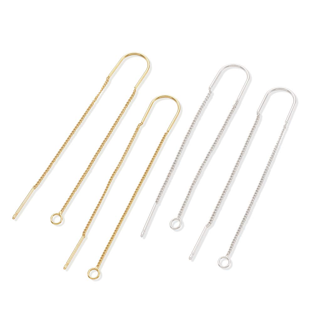 Craftdady 8Pcs Mixed Colors Long Chain Dangle Earrings - 4.05