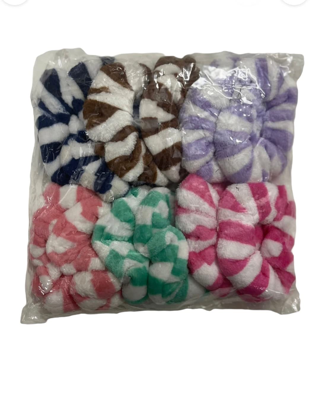JGJ Faux Fur Scrunchies - Soft Hair Bands & Wristbands for Women, Girls - Ponytail Holders & Hair Ties for Everyday, Workout, and Fashion Accessories