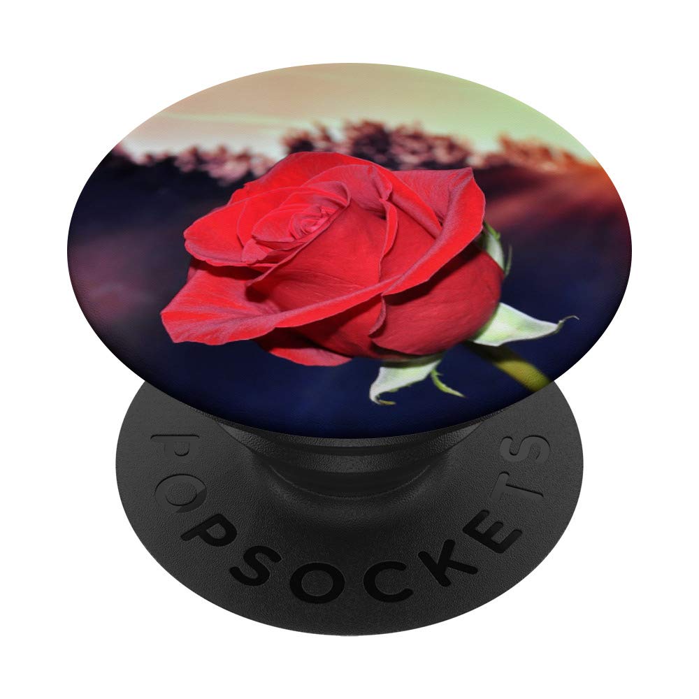 Red Rose Floral PopSocket Grip & Stand for iPhone, Samsung & Tablets - Perfect Gift for Valentine's Day, Mother's Day & Everyday Use