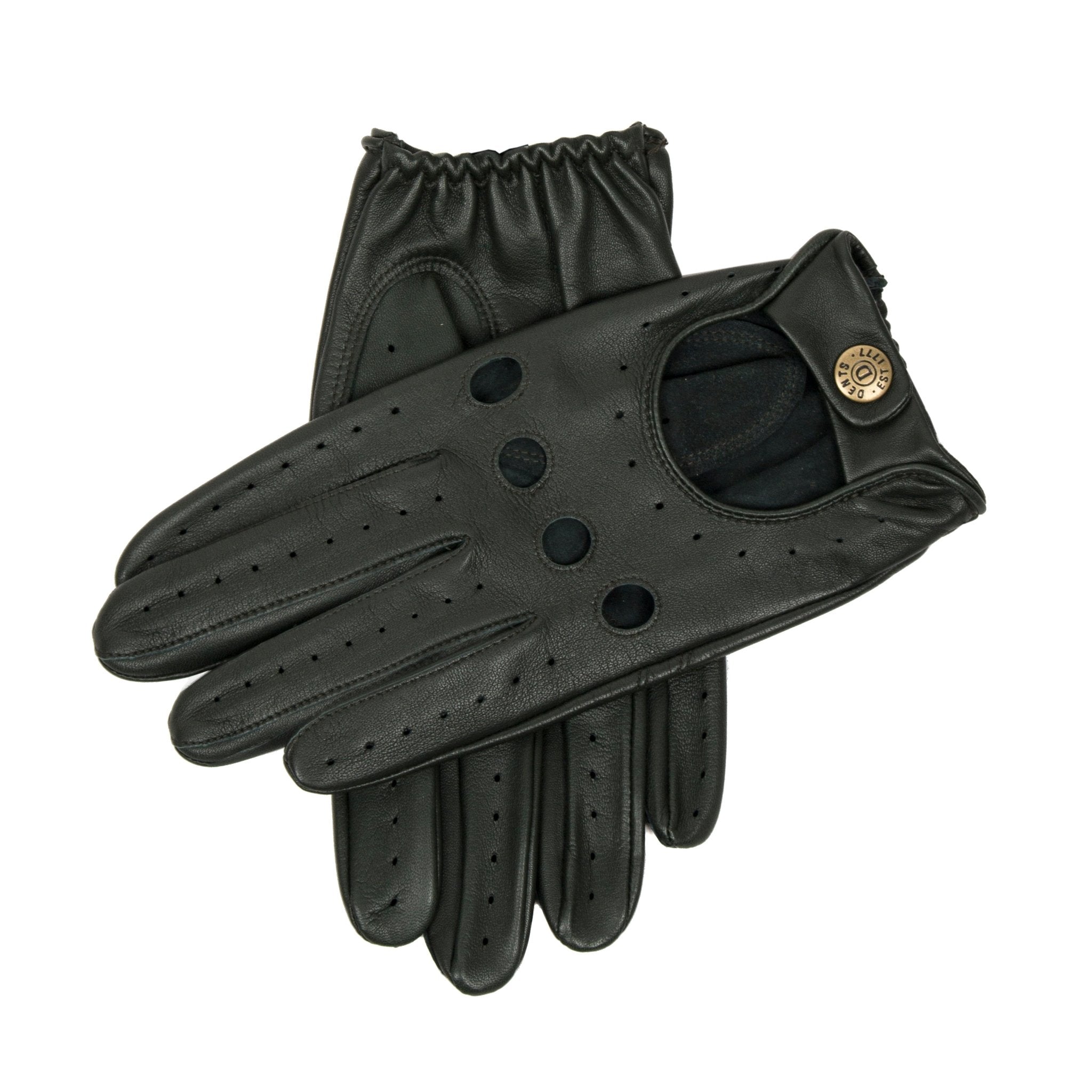 DENTS Delta Driving Gloves - Premium Leather British Racing Green Color - Perfect for Classic Cars, Vintage Racing & Luxury Driving Experience
