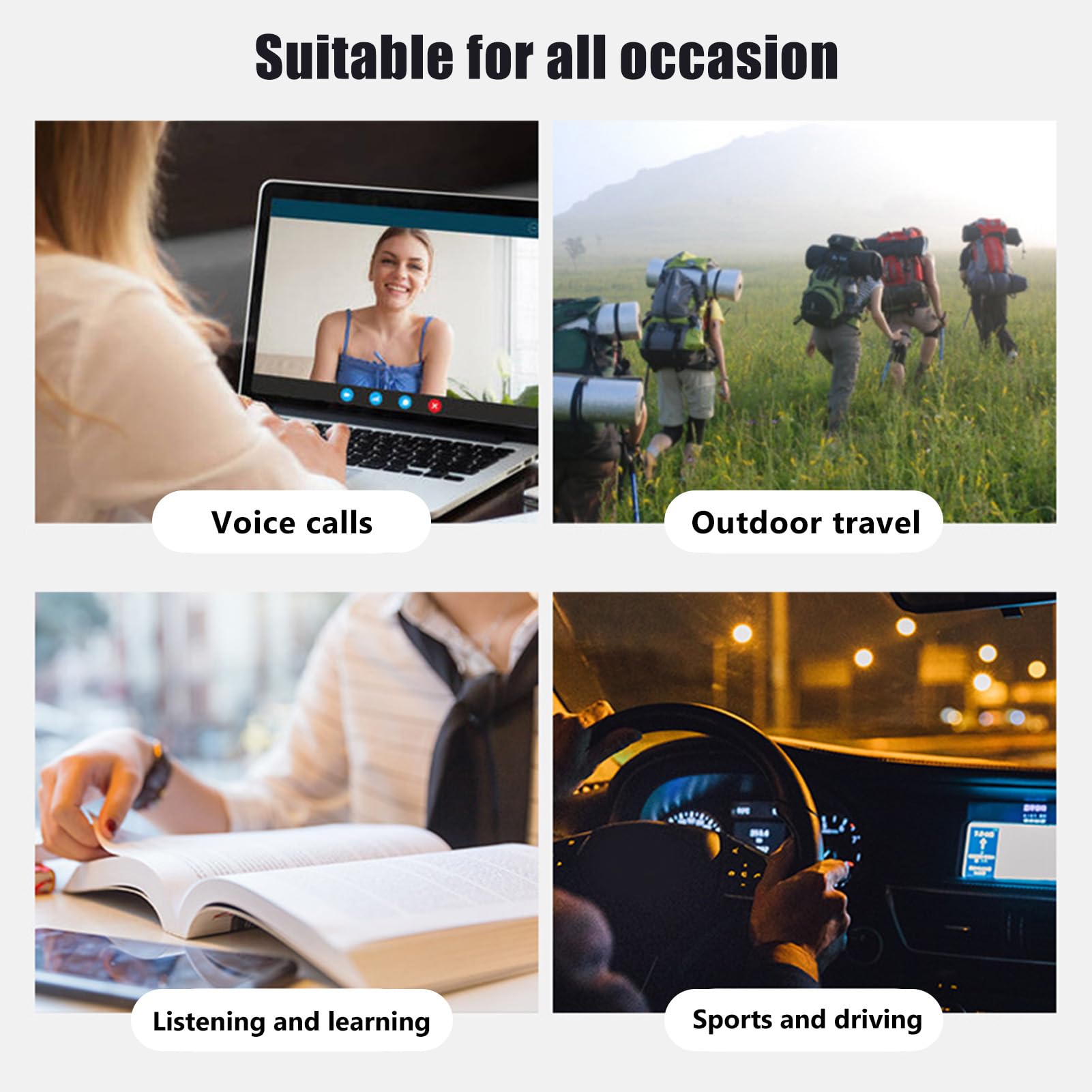 Annadue Bluetooth Smart Glasses UV400, BT4.0 Bone Conduction for Cycling & Sports