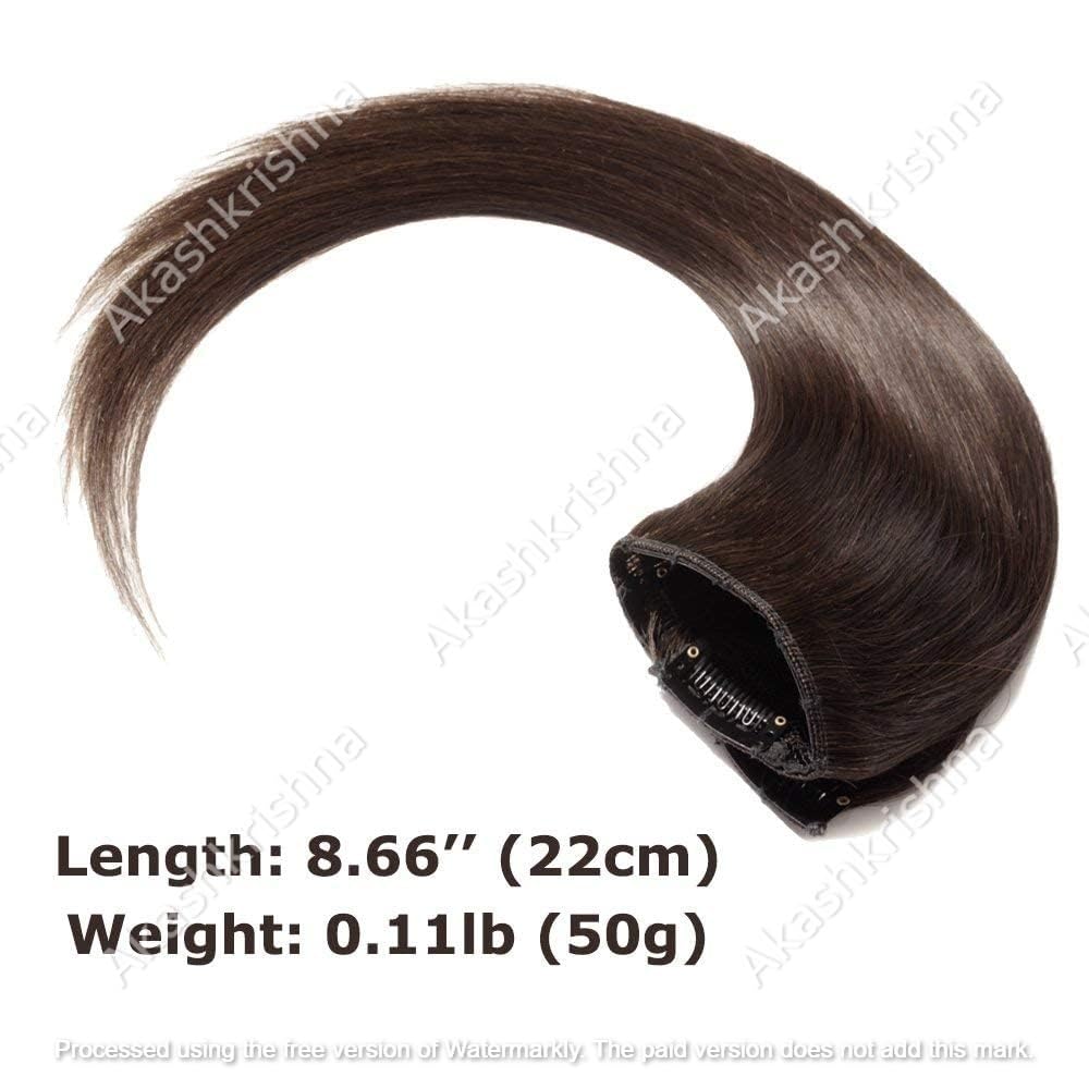 24 Inch Brown Straight Hair Extensions with Clips for Women & Girls | Natural-Looking Human Hair Weft for Styling, Volume & Length | Perfect for Parties, Weddings & Daily Wear