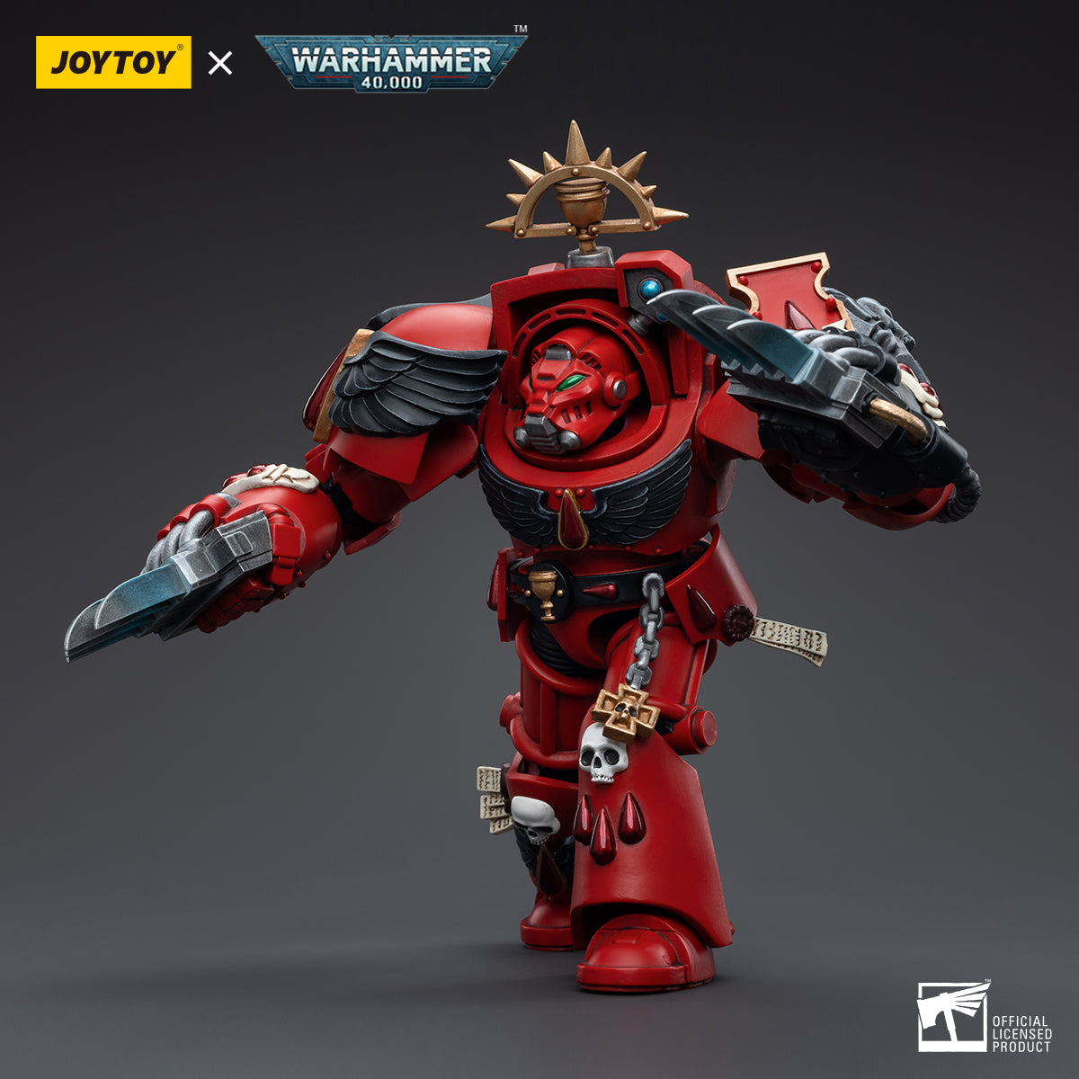 JOYTOY 1/18 Scale Warhammer 40K Blood Angels Assault Terminators Action Figure Set (3-Pack) - Collectible Miniatures for Tabletop Gaming & Display