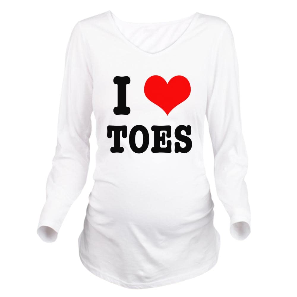 Funny Toes Long Sleeve Maternity T-Shirt for Pregnant Women - Comfortable Cotton Pregnancy Tee for Baby Showers, Maternity Photos & Everyday Wear