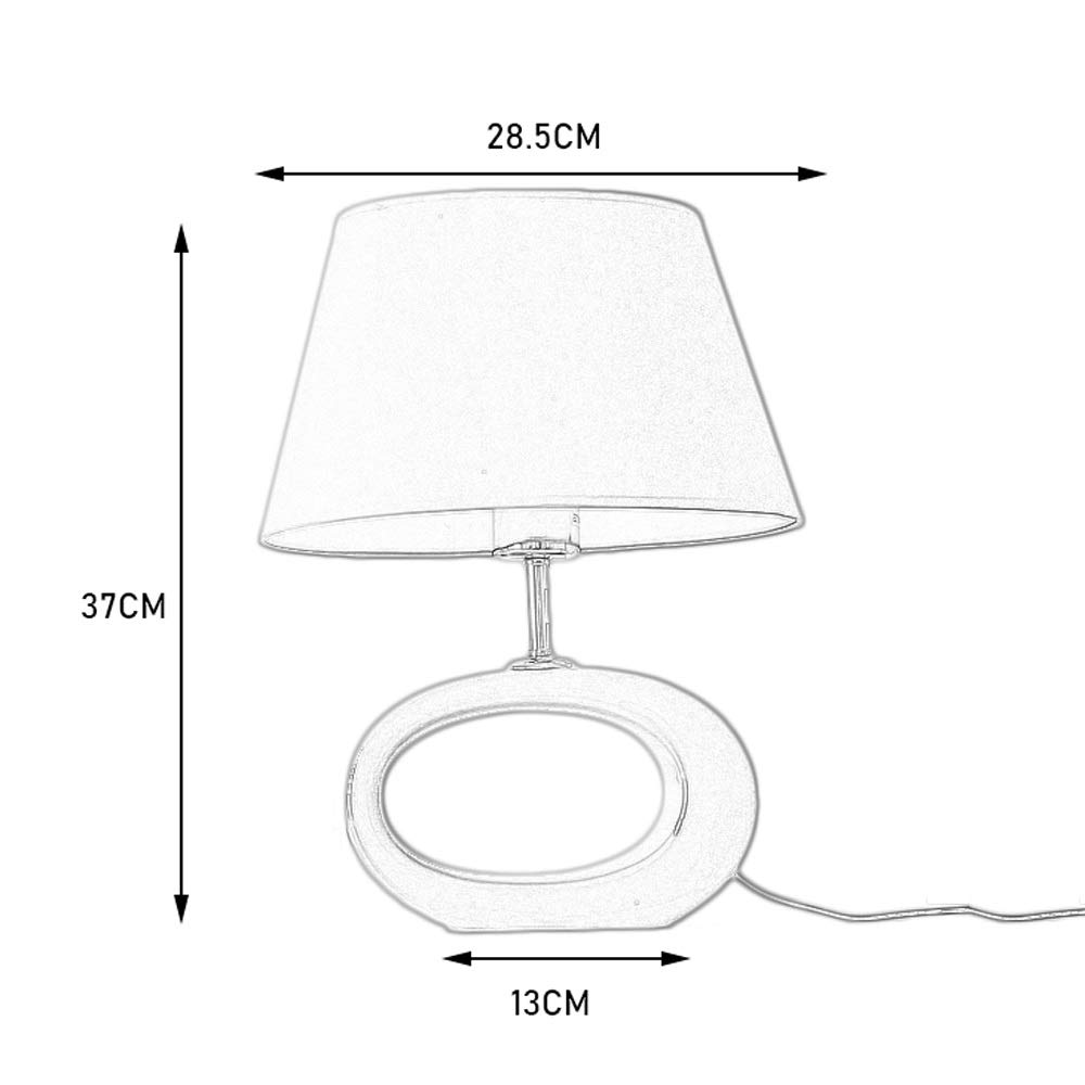 Modern Ceramic Table Lamp with Oval Shade - 14.5