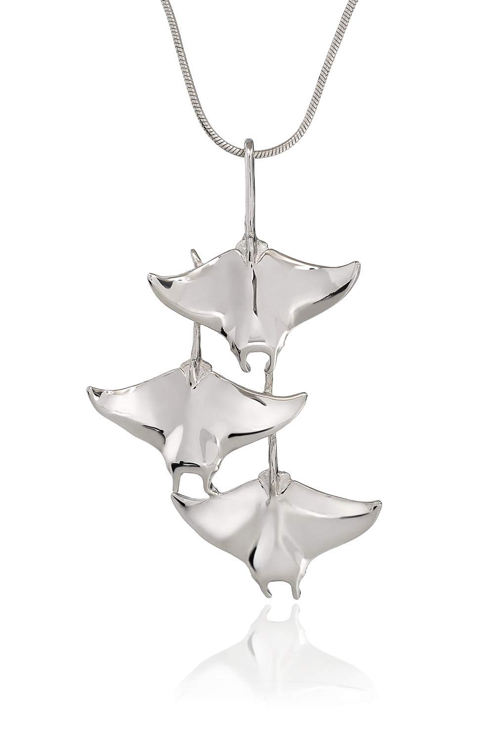 Stingray Necklace for Women - Sterling Silver Manta Ray Pendant Jewelry | Scuba Diving & Ocean Inspired Fine Jewelry Gift | Perfect for Beach Vacations, Diving Trips & Marine Life Enthusiasts