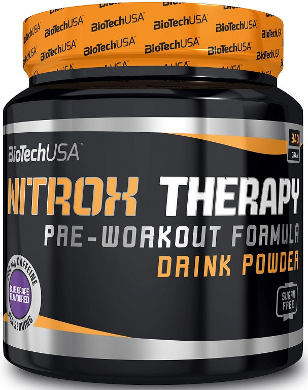 BioTechUSA Nitrox Therapy Pre-Workout Supplement - Tropical Fruit Flavor, 340g for Energy & Endurance | Gym, Fitness & Bodybuilding Performance Boost