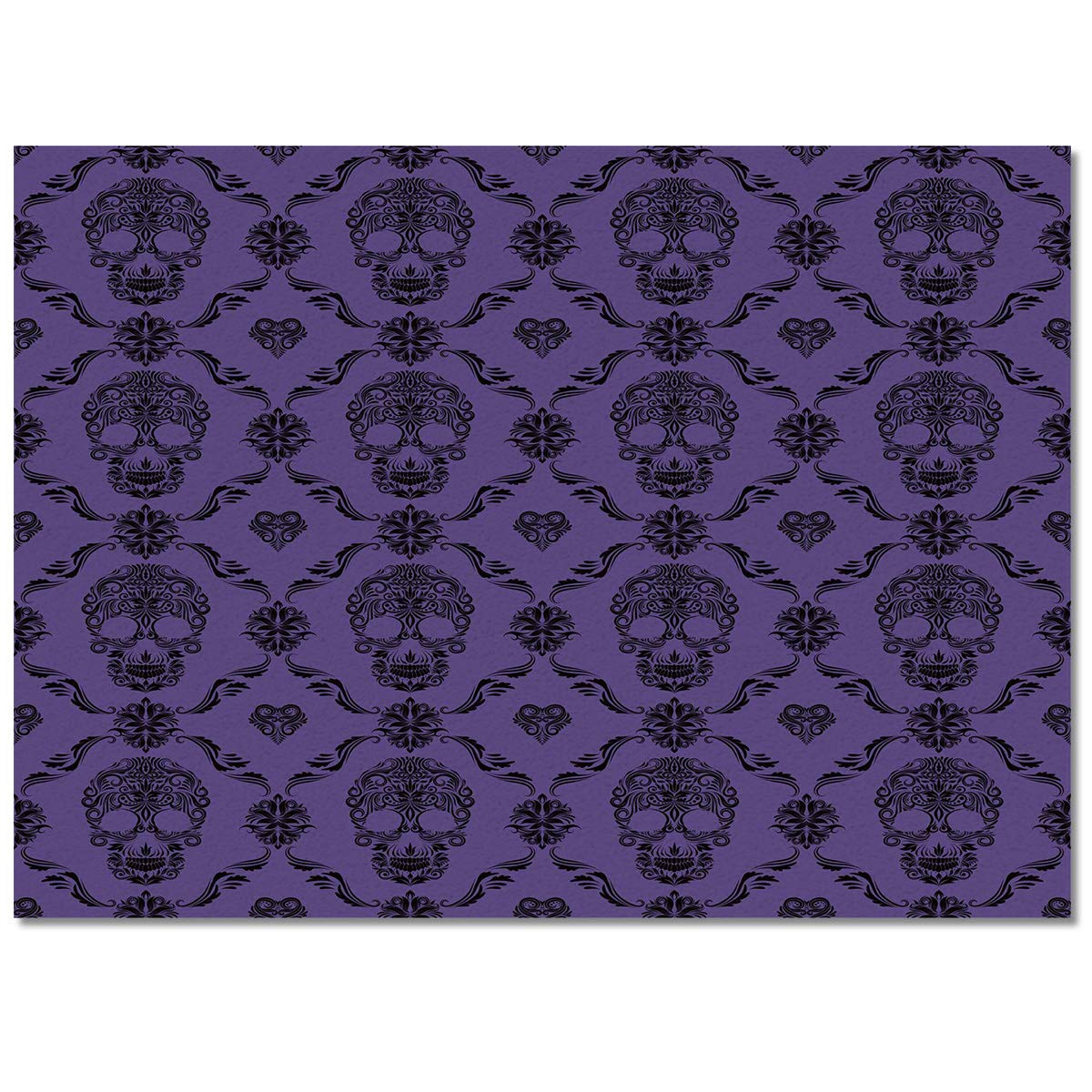 Halloween Skull Geometric Plaid Area Rug 2'7