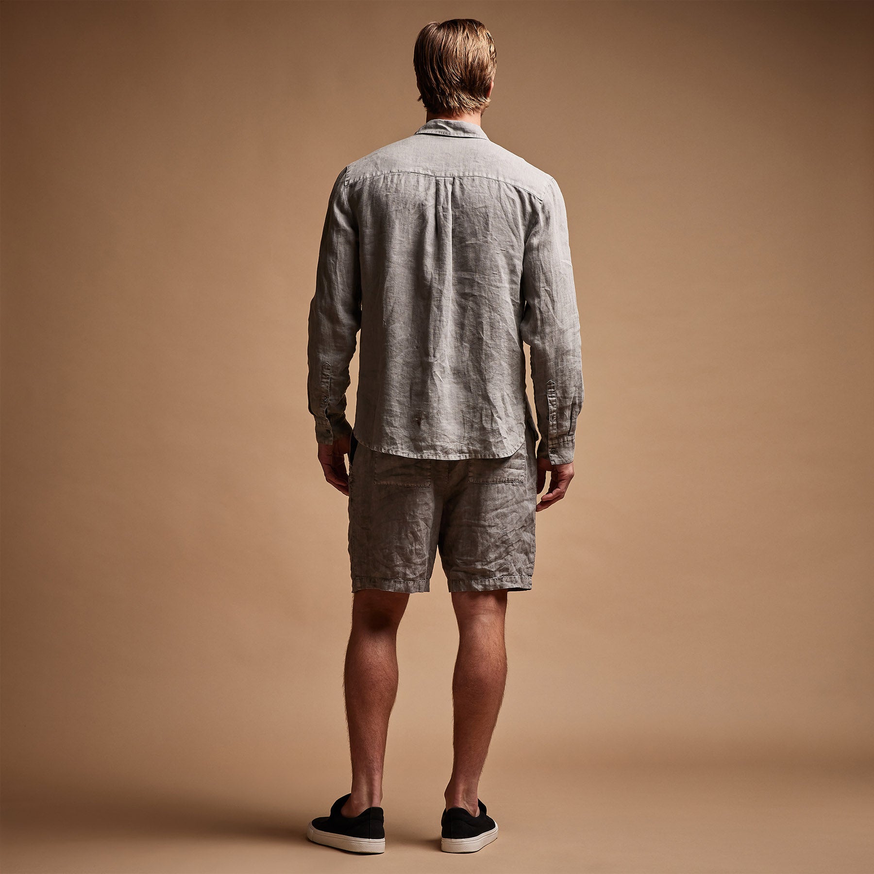 Lightweight Linen Shirt for Men & Women | Breathable Silver Grey Pigment Dye Casual Button-Up | Perfect for Summer Travel, Beach Outings & Office Wear