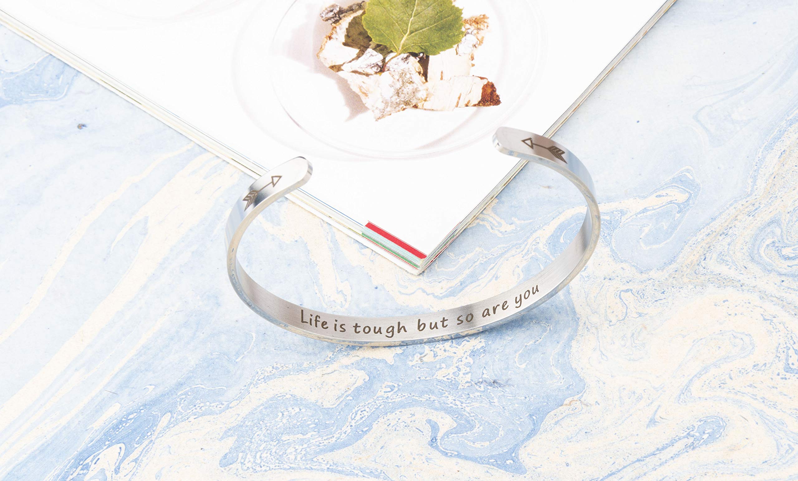 ANKINGPiiN Inspirational Bracelets for Women & Men - Motivational Birthday Gift, Friendship Cuff Bangle with Personalized Mantra - Comes in Gift Box - Perfect for Daily Wear, Yoga, Meditation & Special Occasions