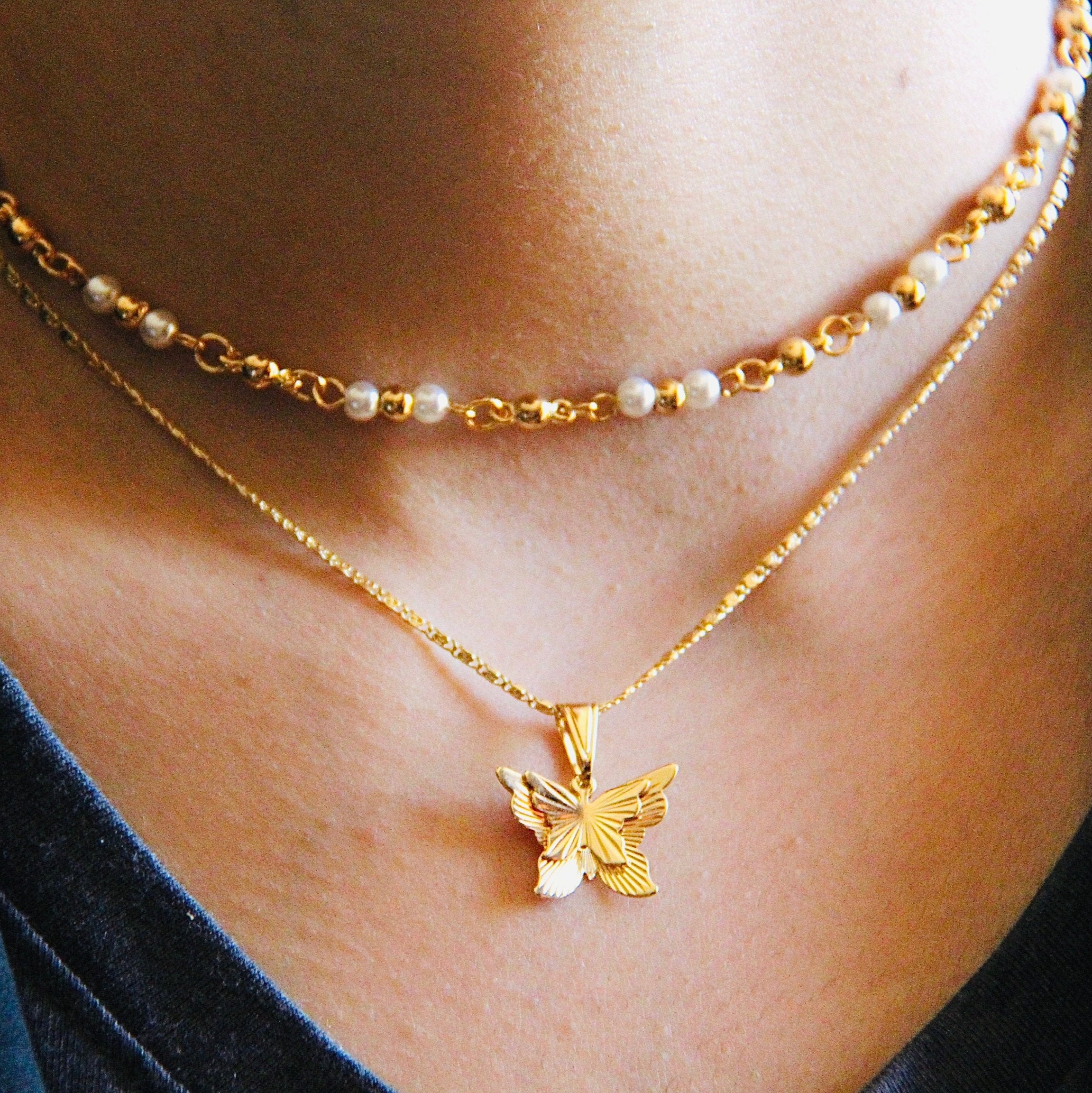 Butterfly Mariner Chain Necklace - 14K Gold Filled Jewelry for Women - Perfect for Everyday Wear, Layering & Gift Giving