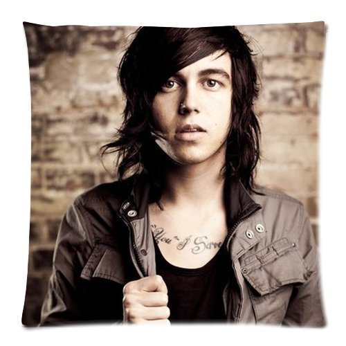 Custom Cotton & Polyester Soft Square Zippered Pillow Cover 18x18 Inch - Music Band Themed (Sleeping With Sirens Kellin Quinn) for Home Decor, Bedroom, Sofa & Gift