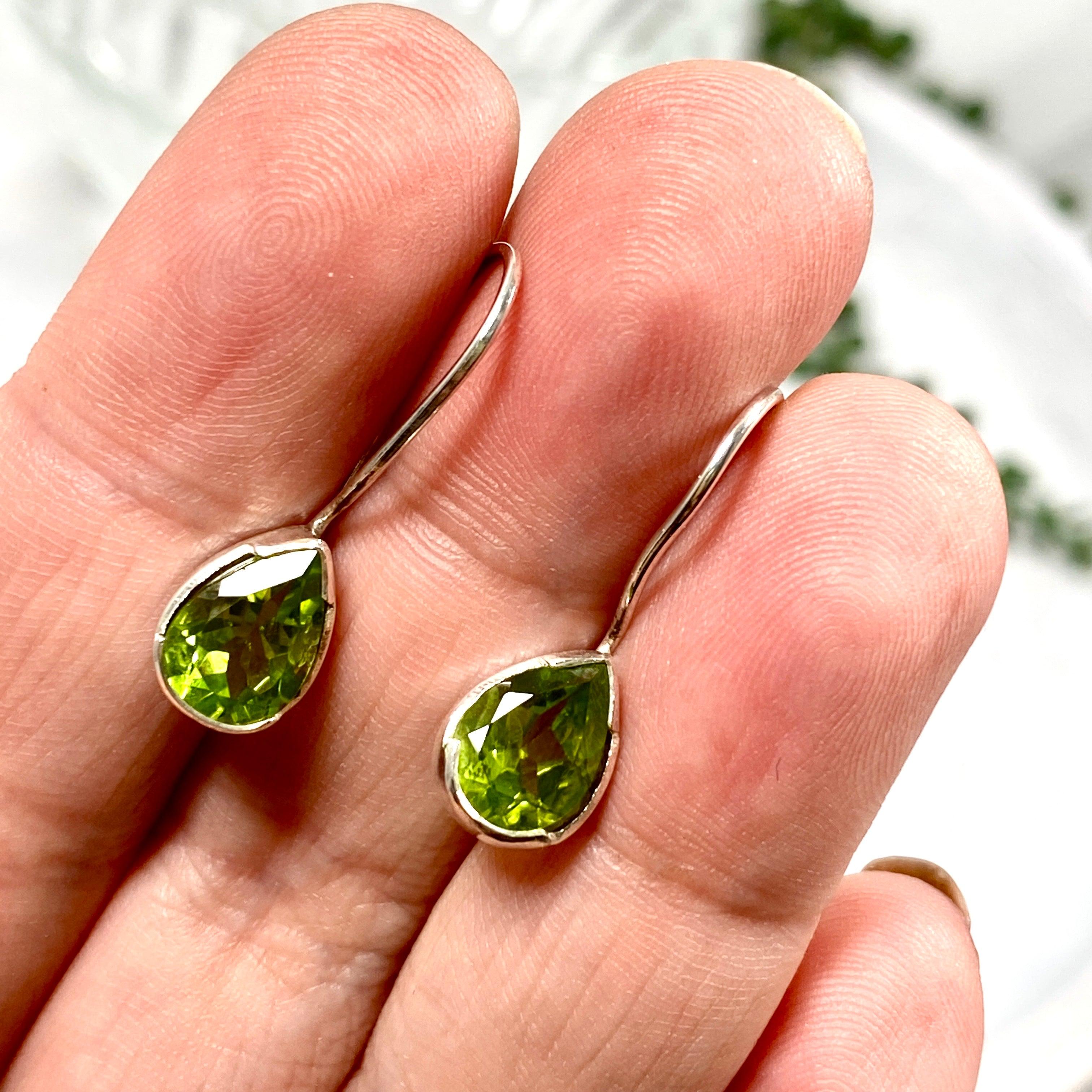 Peridot Faceted Teardrop Earrings - 14K Gold Plated Dangle Drop Earrings for Women, Gift for Her | Perfect for Weddings, Parties & Special Occasions
