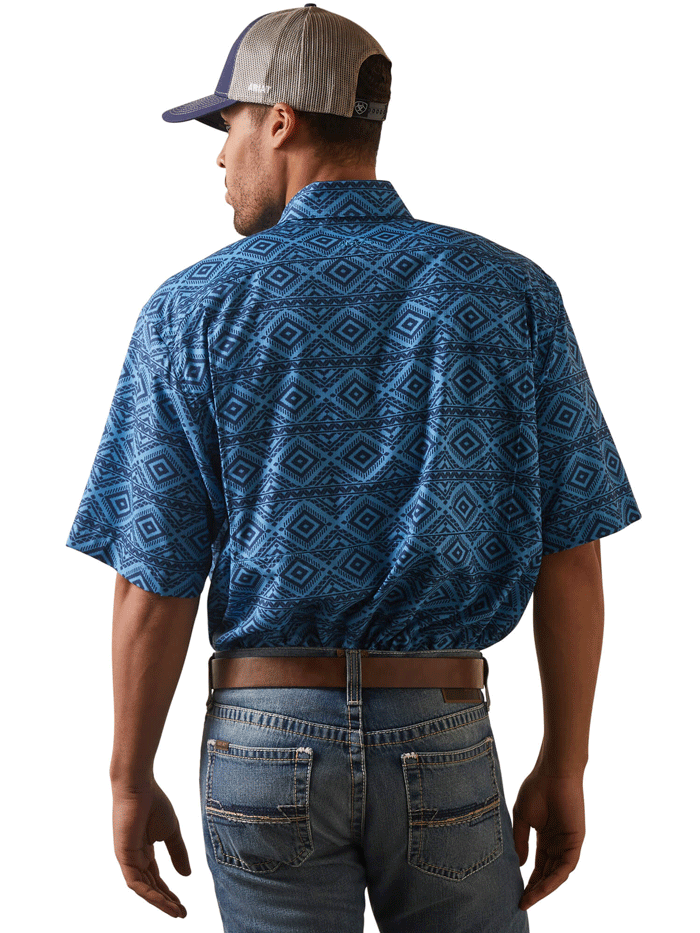 Ariat Men's VentTEK Classic Fit Shirt - Breathable Moisture-Wicking Performance Shirt for Outdoor Work & Casual Wear (Rainwater)