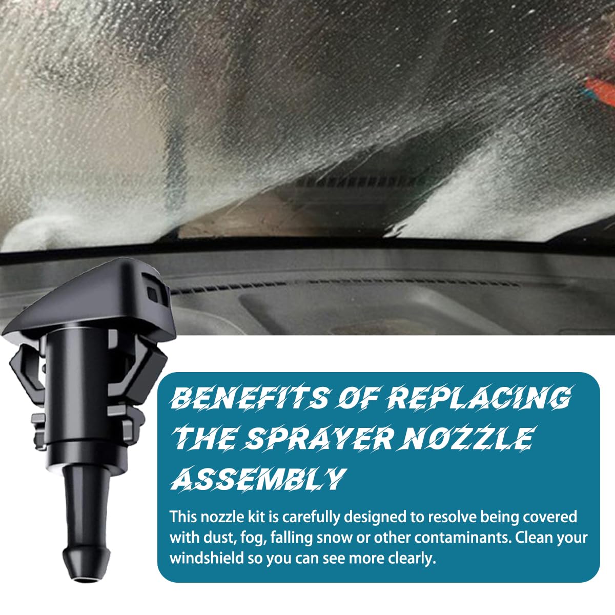 AUCELI 22-Piece Windshield Washer Hose Kit - 4M Washer Fluid Hose, 6 Hose Connectors & 2 Fan Nozzles - Universal Fit for Most Cars - Connect Water Pump to Nozzles - Perfect for Windshield Cleaning & Fluid Replacement