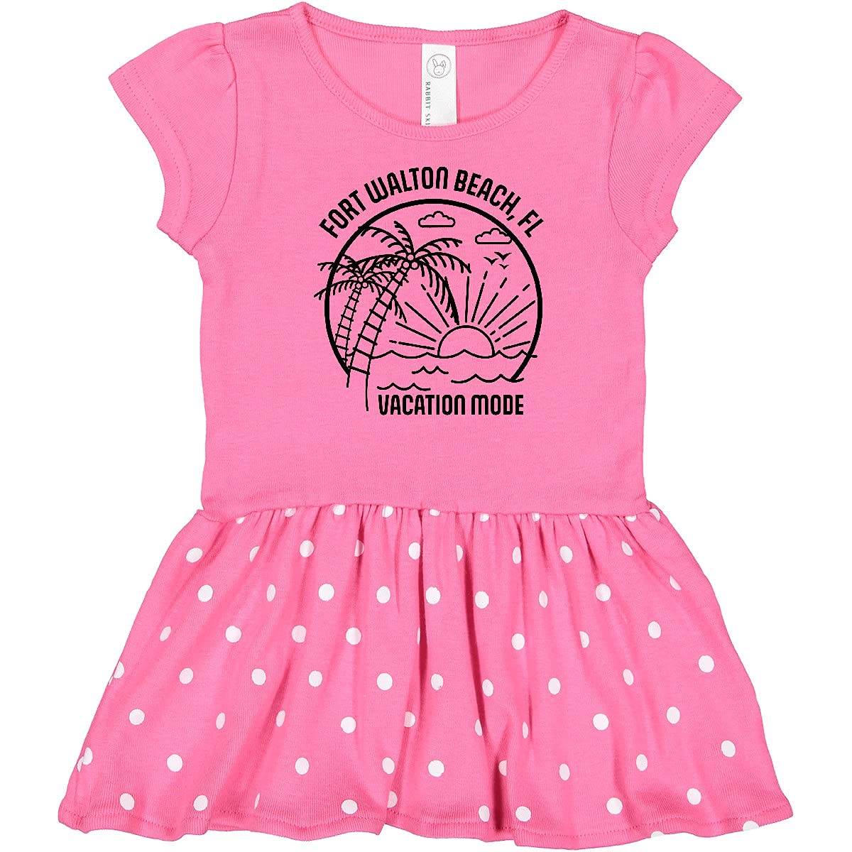 Inktastic Summer Vacation Mode Fort Walton Beach Florida Baby Girl Dress - Cute Outfit for Beach Trips, Family Photos & Casual Wear