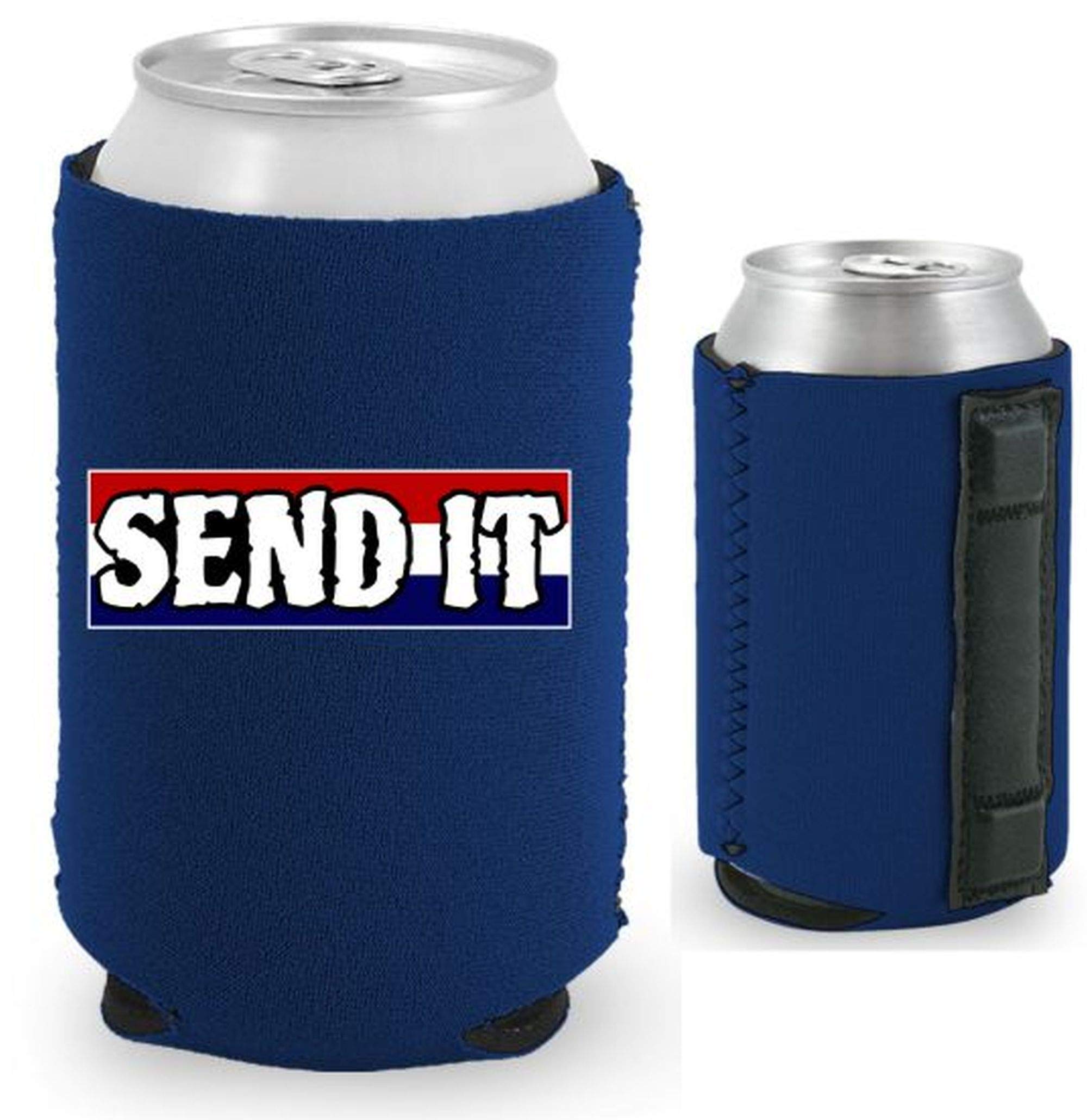 Send It Magnetic Can Cooler - Navy Blue (1 Pack) - Insulated Beer & Soda Can Holder for Outdoor Parties, BBQs & Beach Days