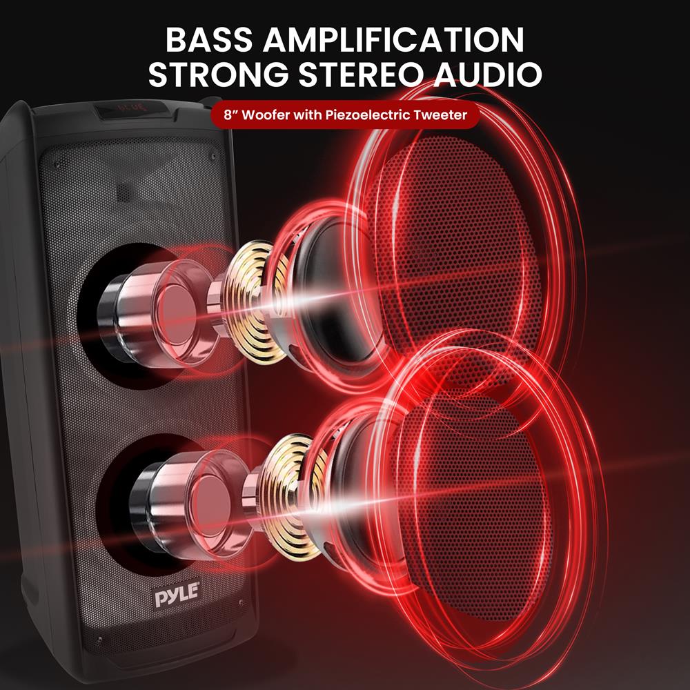 Portable Bluetooth PA Speaker System with Wireless Microphone - Perfect for Outdoor Events, Parties, and Public Speaking