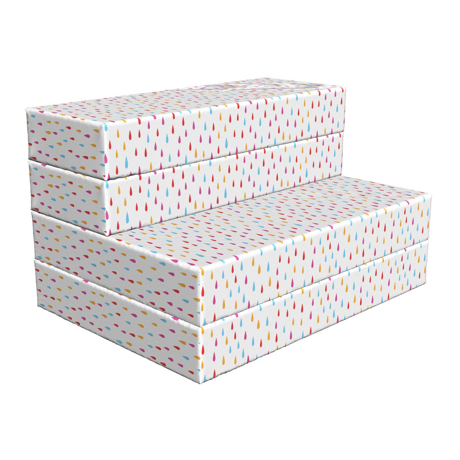 Ambesonne Abstract Foldable Mattress - Cheery Raindrops Design, Dark Coral & Pale Orange, 74.8