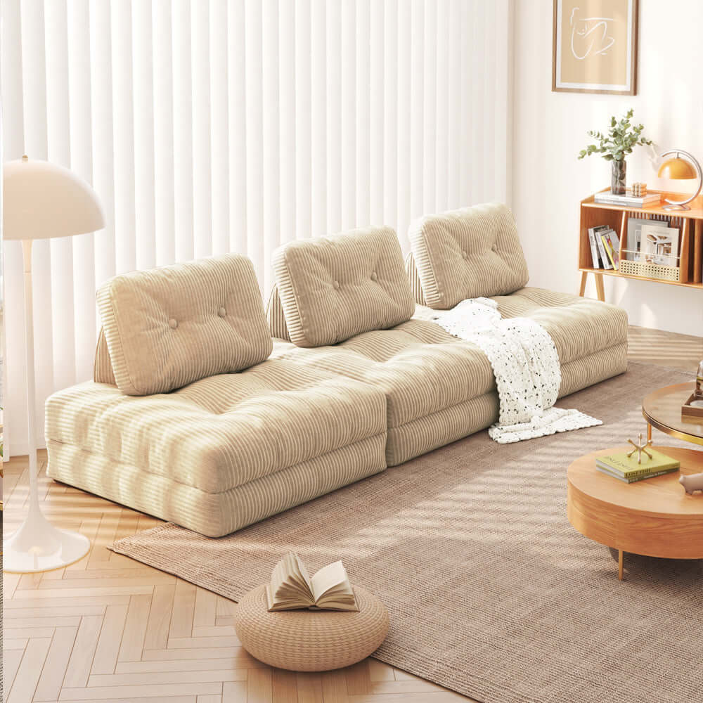 Convertible Floor Couch - Modular Sofa for Living Room, Bedroom or Lounge - Space-Saving Furniture for Small Apartments and Relaxation Areas