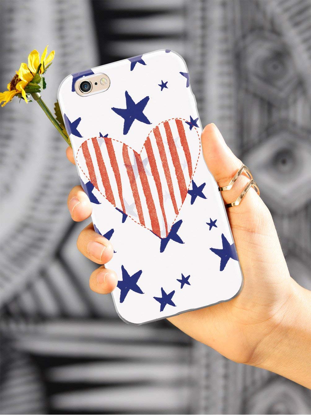 Inspired Cases - Patriotic Stars and Stripes 3D Textured Protective Phone Case for Apple iPhone 8 | Shockproof & Slim Design | Perfect for Everyday Use, Travel & Outdoor Activities