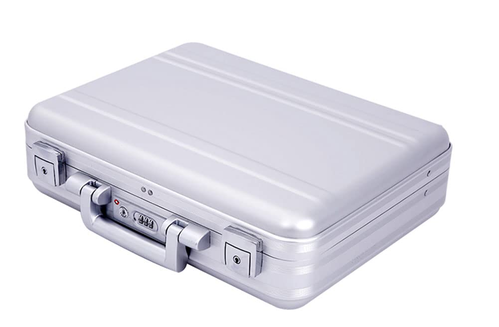 14.5 Inch Aluminum Business Briefcase with TSA Lock - Secure Metal Cash Box & Laptop Case for iPad, 14