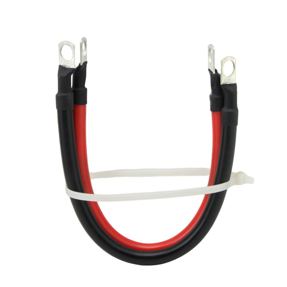 4 AWG Gauge Pure Copper Battery Cables - 2pcs Red & Black Power Inverter Wire Set with 3/8
