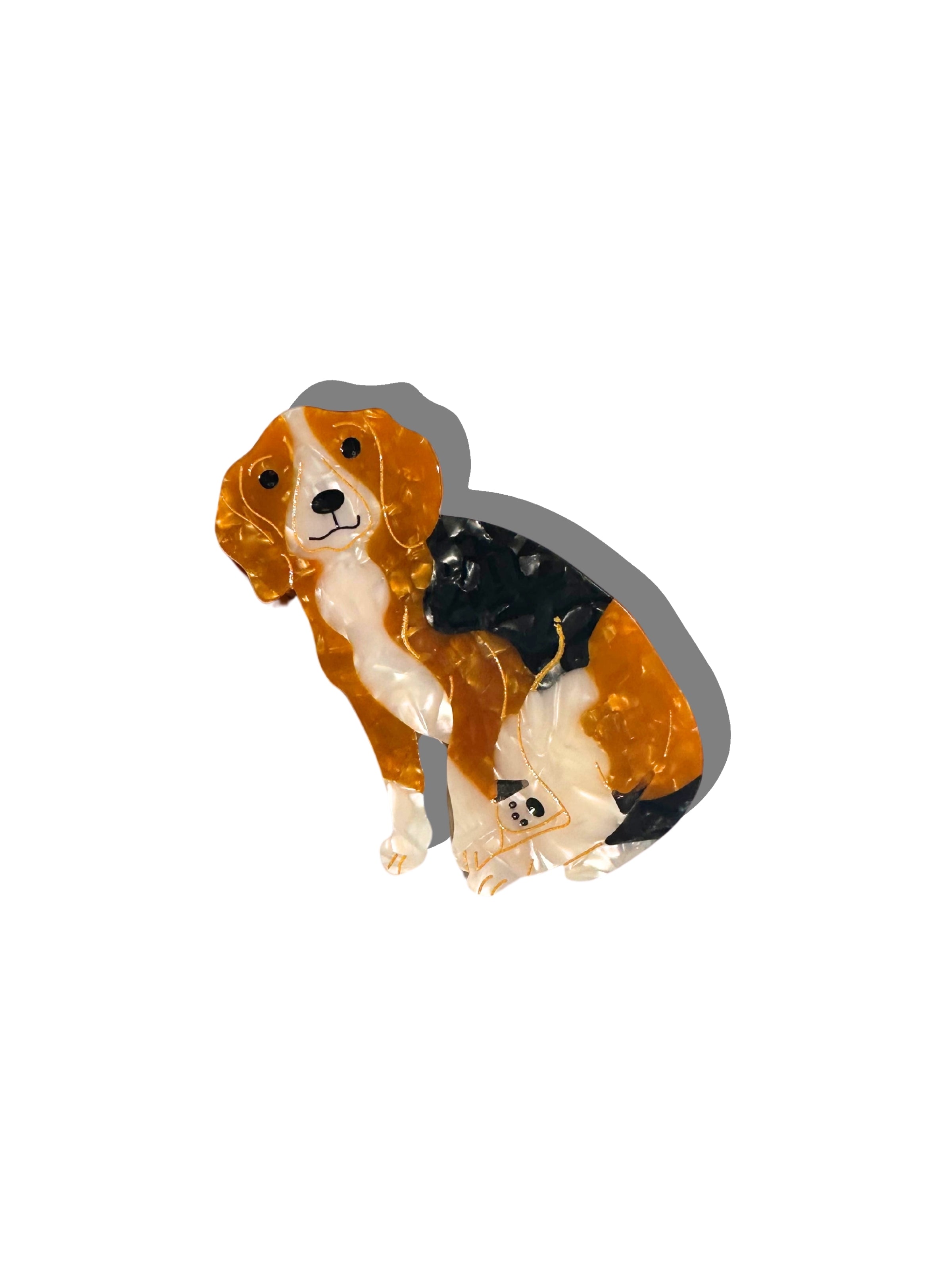 Hand Painted Beagle Dog Claw Hair Clip - Cute Animal Hair Claw for Women & Girls - Perfect for Parties, Cosplay, and Daily Fashion Accessories