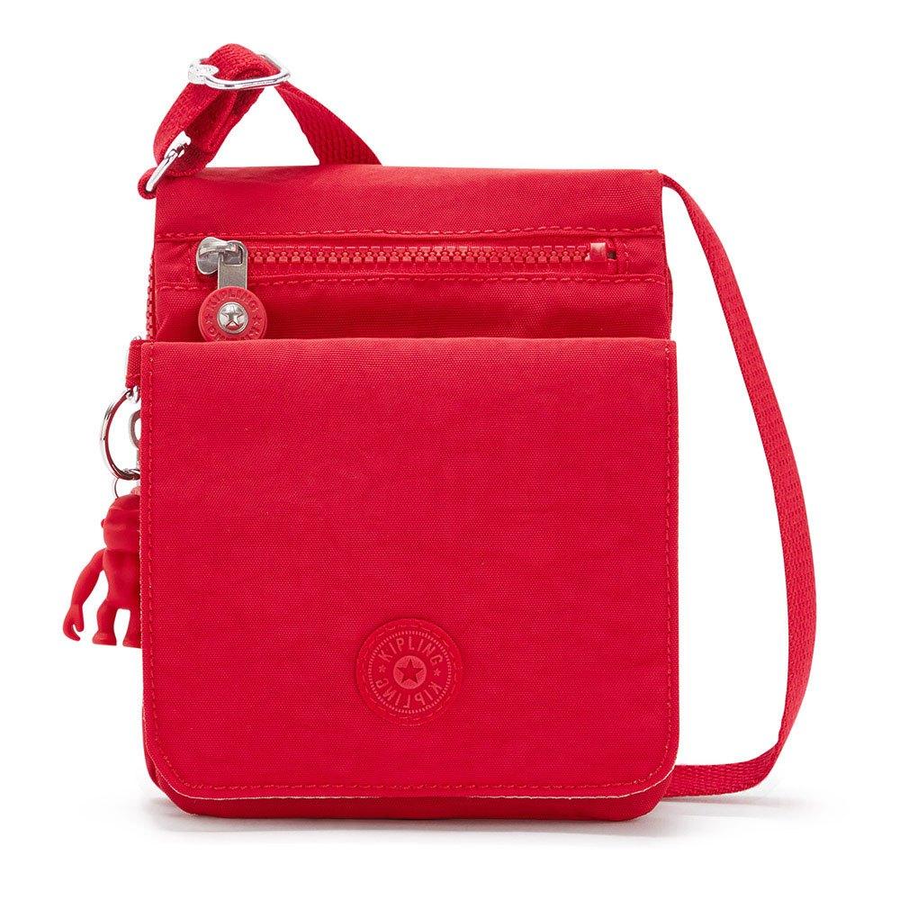 Kipling New Eldorado Crossbody Bag for Women - Lightweight Travel Purse with Adjustable Strap, Roomy Organizer (Red Rouge) | Perfect for Daily Commute, Shopping & Weekend Getaways