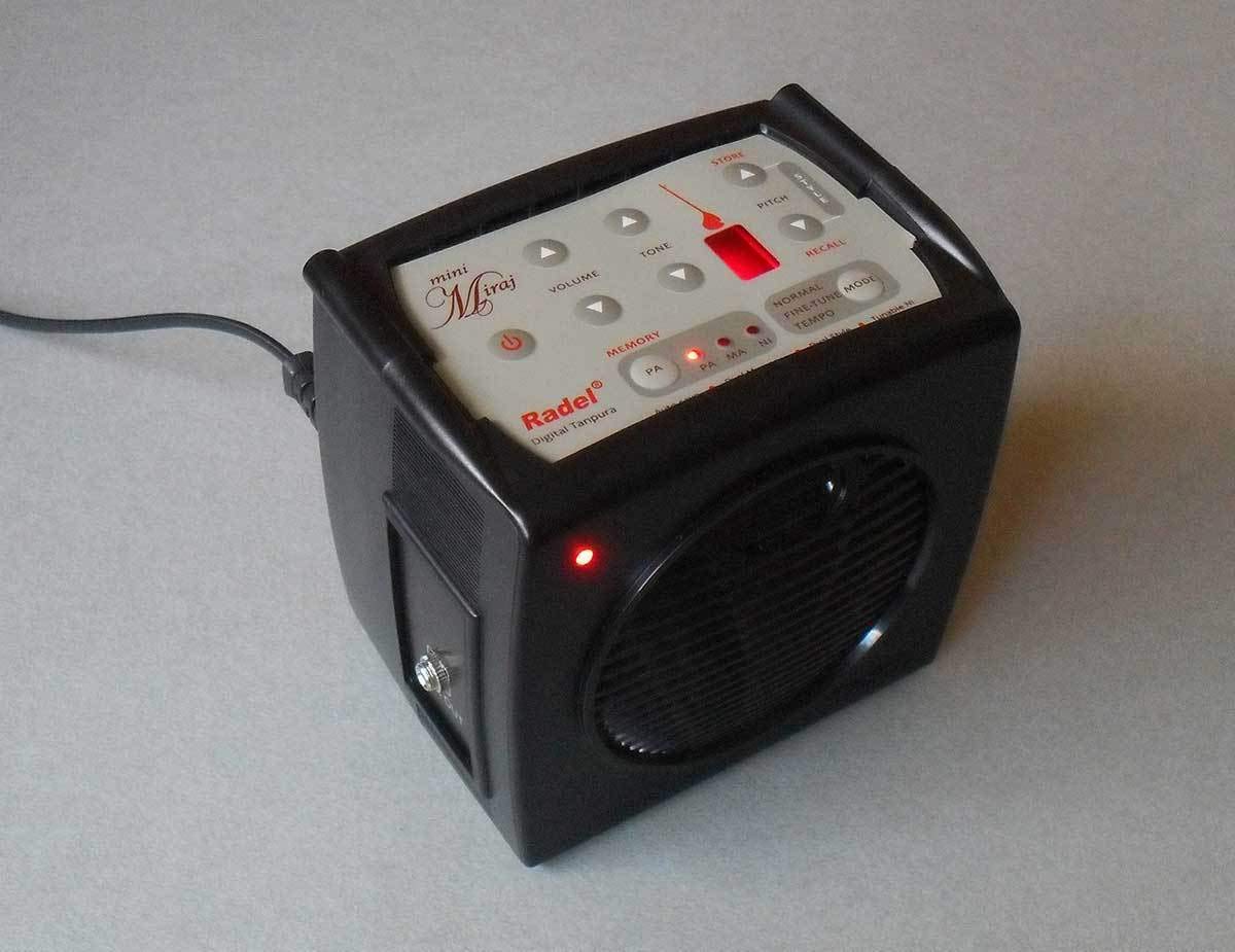 RADEL Mini Miraj Electronic Tanpura Box - Digital Tambura Sound Machine with Power Cord, Bag & Manual | Perfect for Indian Classical Music Practice, Yoga & Meditation | PDI-DCG