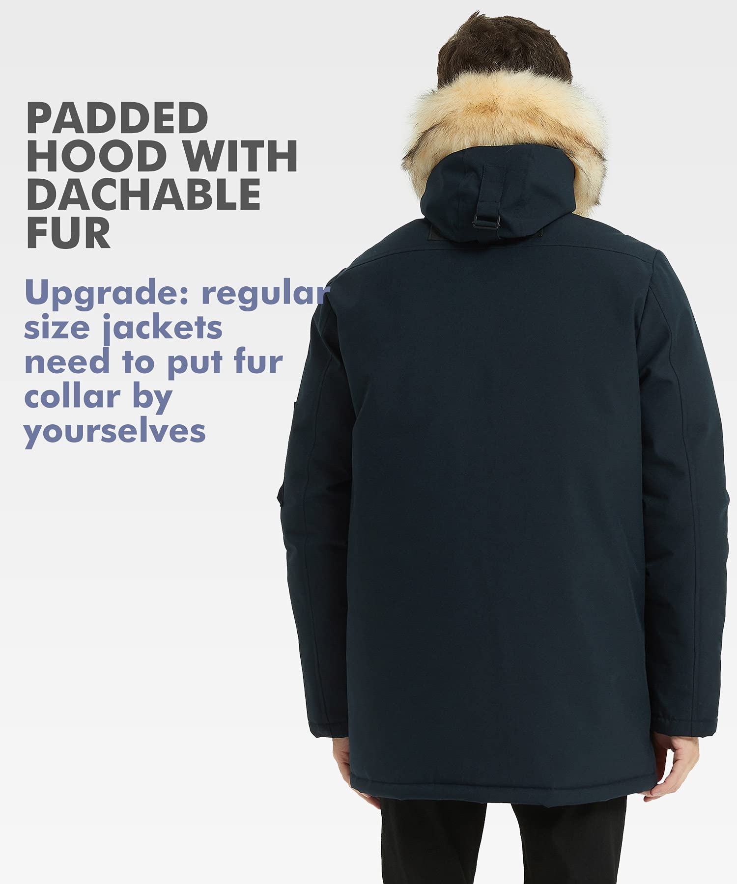**PUREMSX Men's Winter Jacket - Insulated Thick Warm Puffer Coat with Fur Hood for Cold Weather - Perfect for Skiing, Snowboarding & Outdoor Activities**