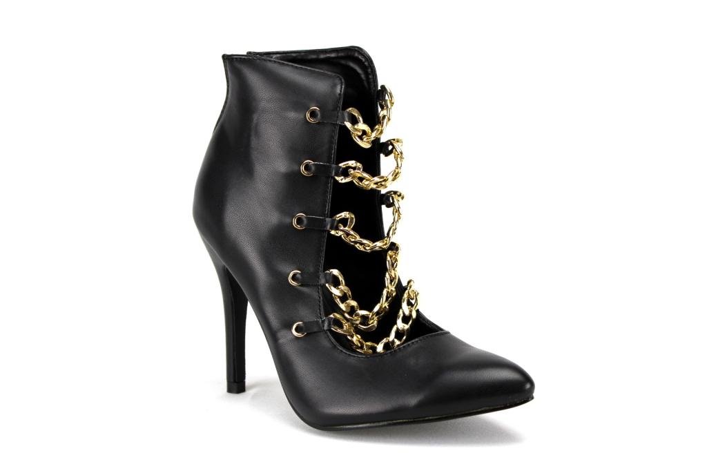 EYE CANDIE Women's Timeless015 Metal Chain Ankle Strap High Heels - Elegant Party & Evening Shoes for Weddings, Date Nights & Special Occasions