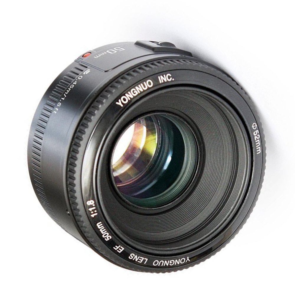 YONGNUO 50mm F1.8 Large Aperture Auto Focus Lens for Canon EF Mount DSLR Cameras - Compatible with 5DIII, 5DII, 6D, 60D, 600D, 650D, 1000D, 1100D, 1200D, 10D, 20D, 300D, 350D - Perfect for Portrait, Low Light & Street Photography