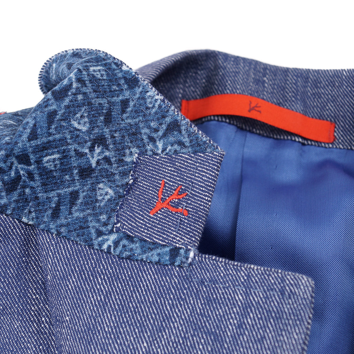 Isaia Men's Linen Cotton Blend Suit with Denim Effect - Perfect for Business Casual, Summer Weddings & Office Wear
