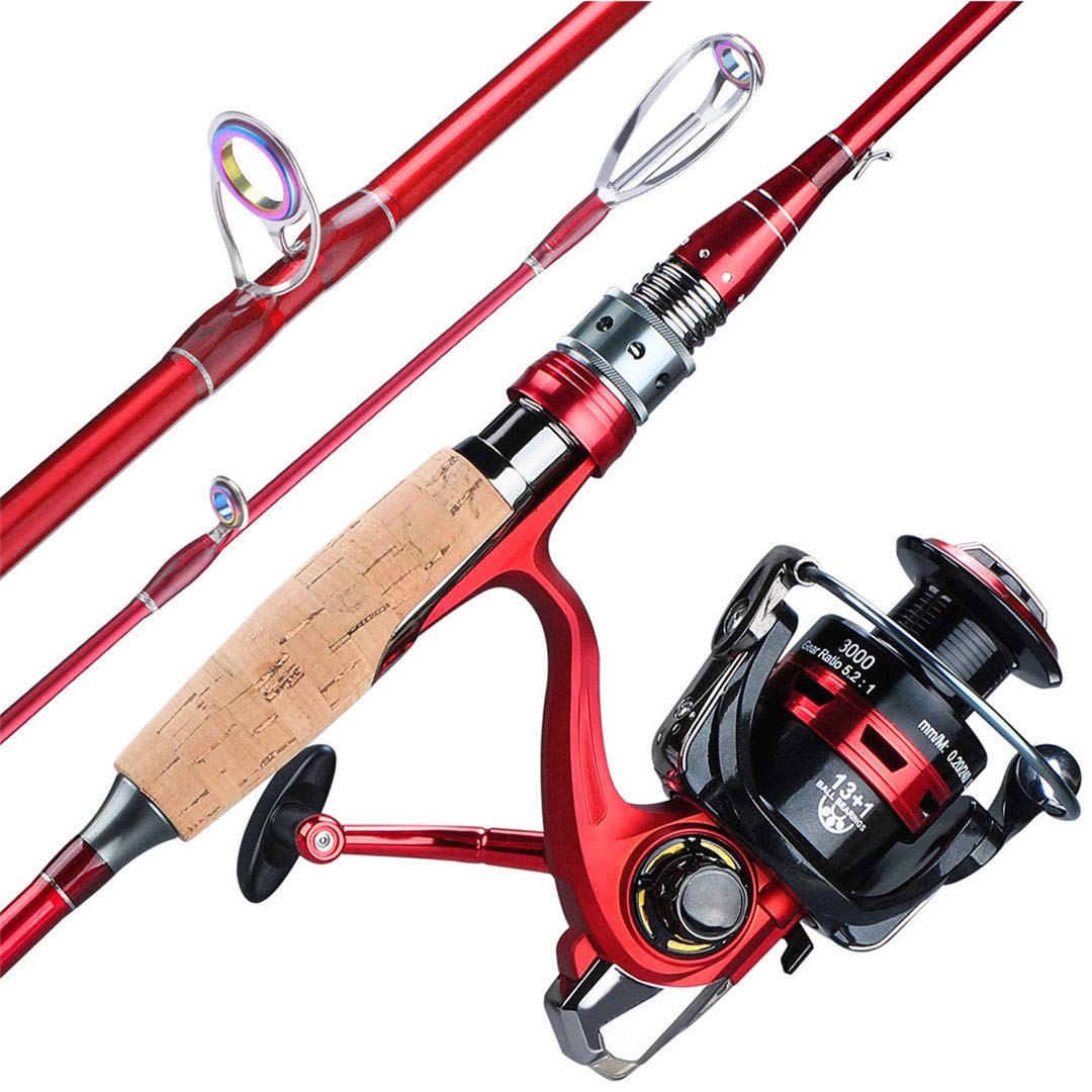 2.1M/2.4M Carbon Fiber Spinning Fishing Rod and Reel Combo - Portable 4-Section Pole with 13+1BB Spinning Wheel - Perfect for Freshwater, Saltwater, and Travel Fishing Adventures